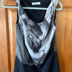 Narciso Rodriguez Black and Gray Asymmetrical Top